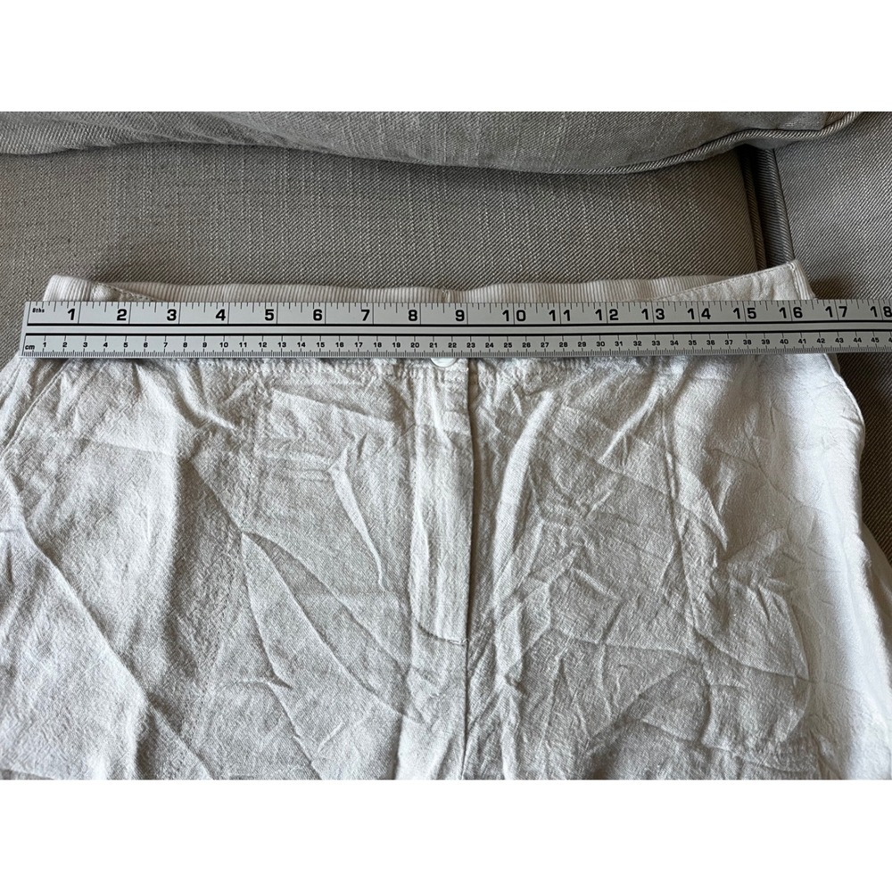 J. Jill Pure Linen Cropped Pants Sea Salt Beige Petite Large LP NWT 062072 - Picture 15 of 15
